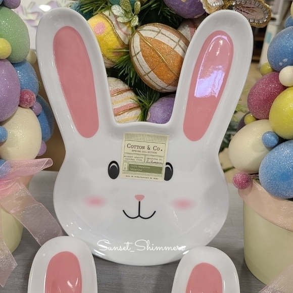 X4 Easter Bunny Melamine Salad Appetizer Dessert Plate Set - Picture 1 of 5